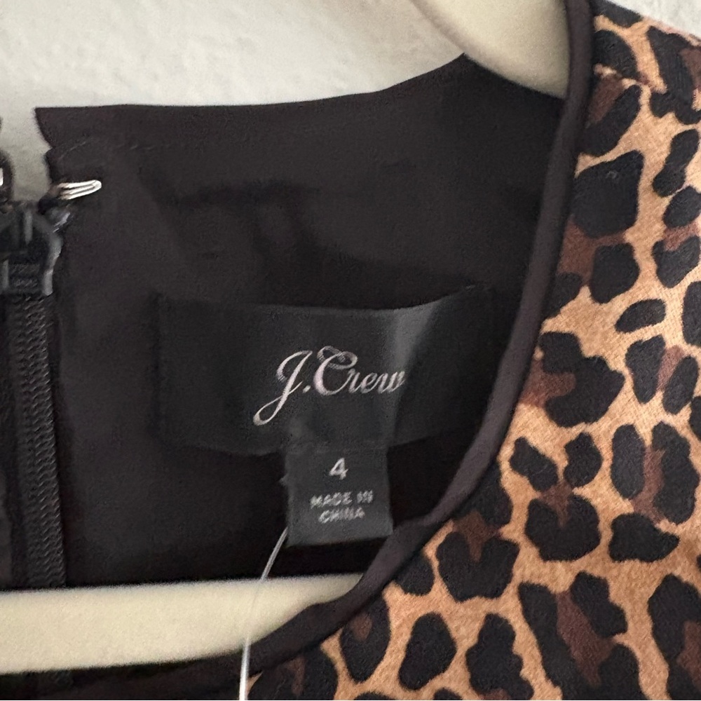 NWT J. Crew Vegas Leopard Print Sheath Dress size 4 - Picture 3 of 4